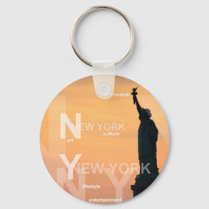 nya städer på frihetsgudinnan usa nyckelring