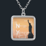 nya städer på frihetsgudinnan usa silverpläterat halsband<br><div class="desc">New York City Ny Nyc Frihetsgudinnan USA</div>