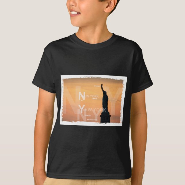 nya städer på frihetsgudinnan usa tee (Framsida)