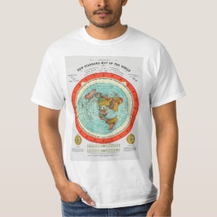 Nya standardjordens Karta i världens plana jordkl T-shirt