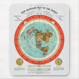 Nya standardjordens Karta i världens plana jordklo Musmatta