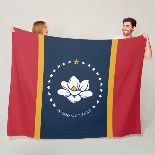 Nya Statlig flagga i Mississipi Fleecefilt (På plats)