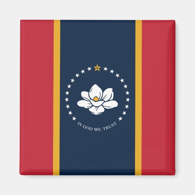 Nya Statlig flagga i Mississipi Magnet (Framsidan)