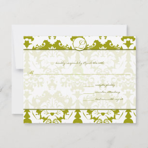 Nya storlekar Olive Lime Damask Wedlings OSA Kort