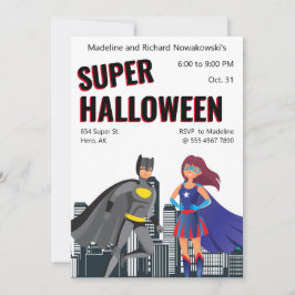 Nya superhjälten Kids Halloween fest Cute Value Fa Inbjudningar