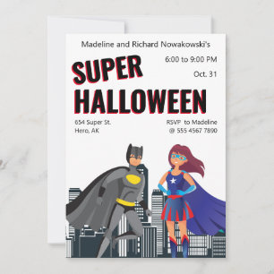 Nya superhjälten Kids Halloween fest Cute Value Fa Inbjudningar