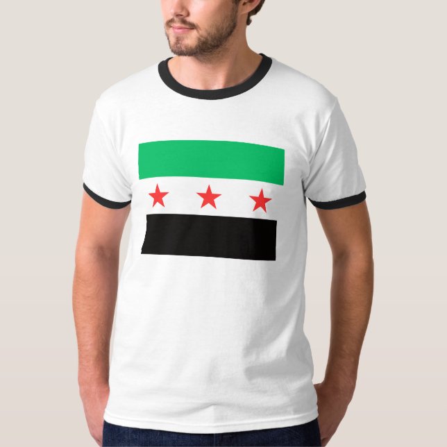 Nya syriska syriska friheter efter revolution flag t shirt (Framsida)