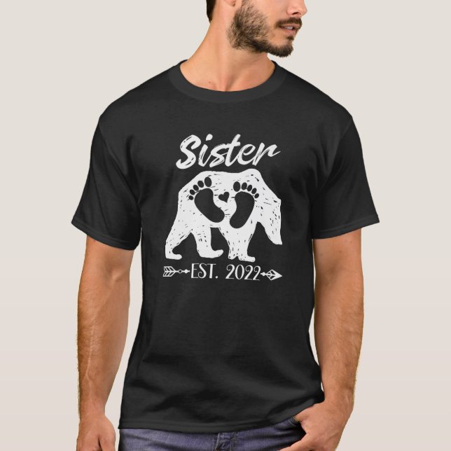 Nya systerbjörn Est 2022 Baby, annonsbroder T Shirt (Framsida)