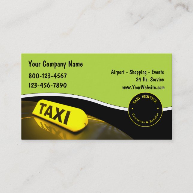 Nya taxivisitkortar visitkort (Framsida)