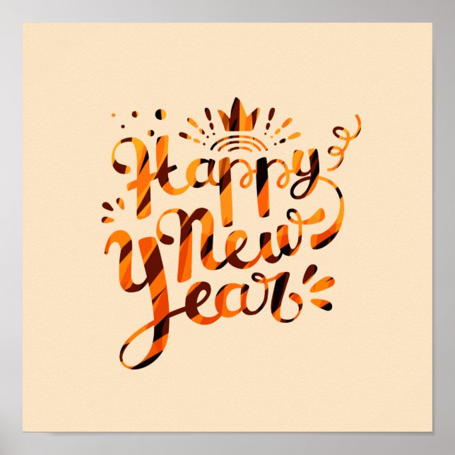 Nya tigern lycklig år poster (Framsidan)