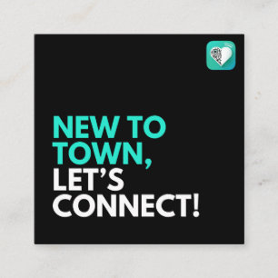 NYA TILL TOWN, LETS CONNECT FYRKANTIGT VISITKORT