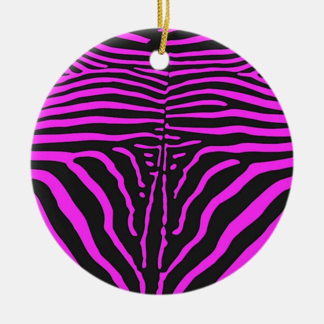 Nya tillbehör till Rosa Black Zebra tryck - anpass Julgransprydnad Keramik (Framsidan)