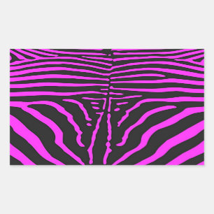 Nya tillbehör till Rosa Black Zebra tryck - anpass Rektangulärt Klistermärke