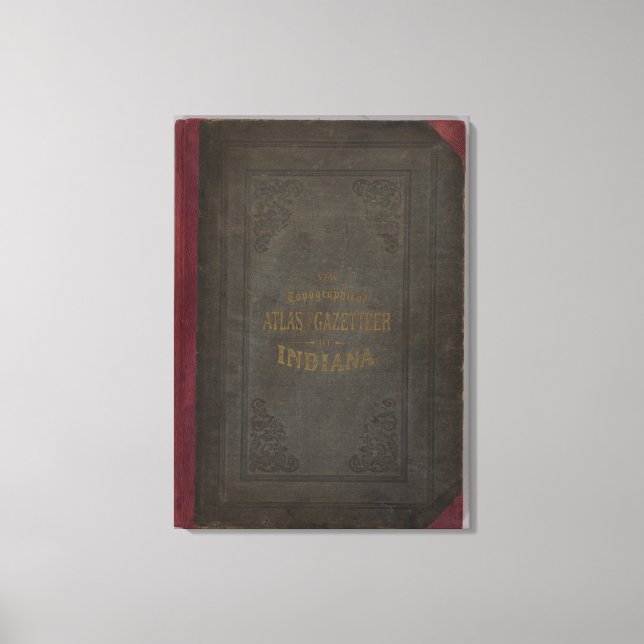 Nya topografiska atlas och gazetteer från Indiana Canvastryck (Framsida)