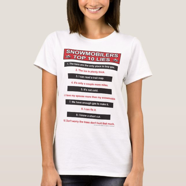 Nya-topp-10-lögner-Stora-Röda Tee Shirt (Framsida)