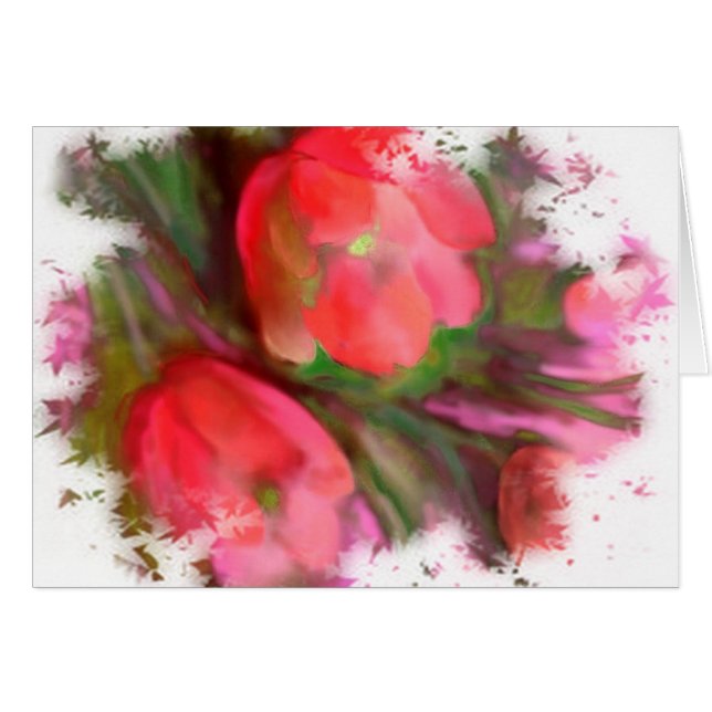 Nya tulpan hälsningskort (Framsidan Horizontal)