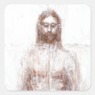 Nya Turin döljer (samtida realism Jesus) Fyrkantigt Klistermärke