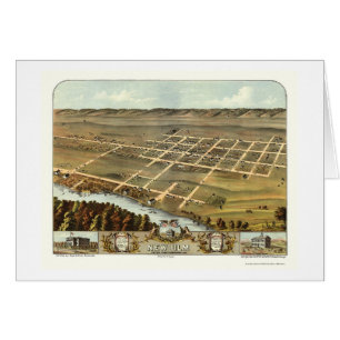 Nya Ulm, panorama- karta för MN - 1870 Hälsningskort