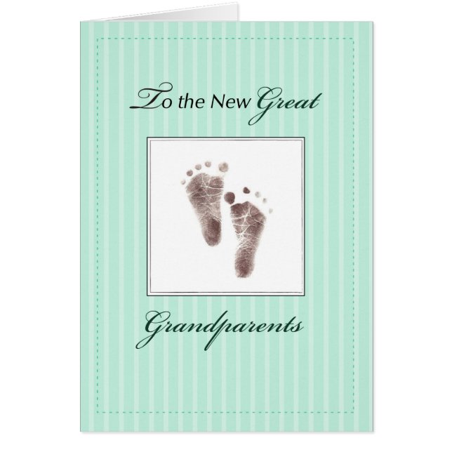 Nya Underbara morföräldrar i Baby, Neutralt Grönt Hälsningskort (Framsidan)