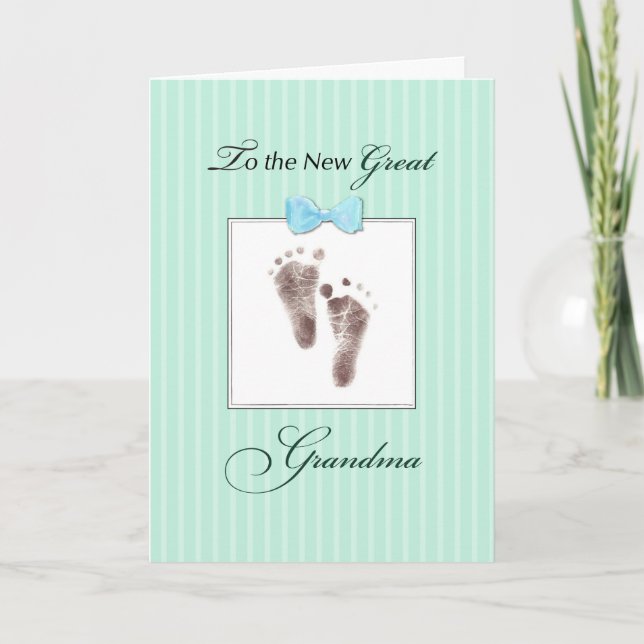 Nya Underbara mormor av Underbar morson Grönt Foot Kort (Framsida)