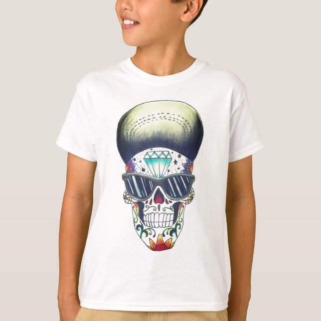 nya ungar skolar sockerskallet-skjortan tee shirt (Framsida)
