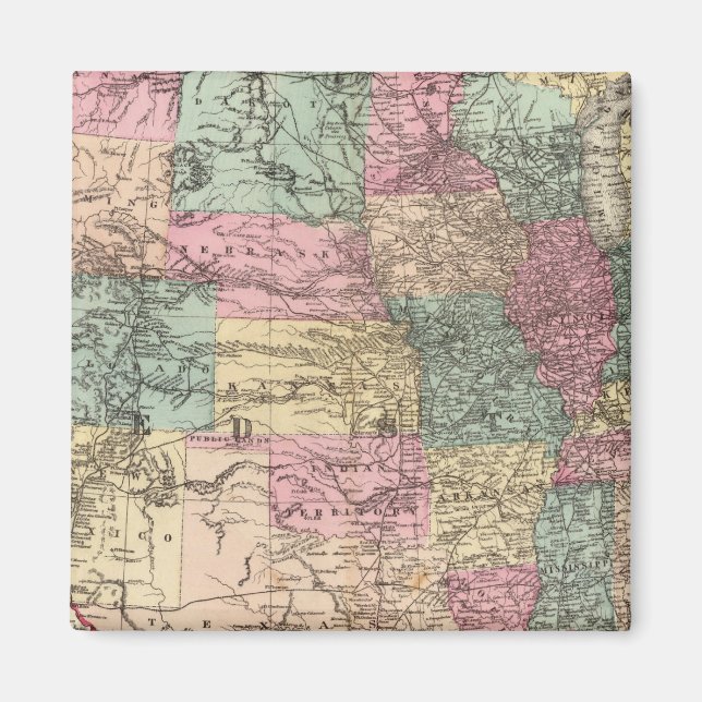 Nya vägen karta i Förenade Stater Magnet (Framsidan)