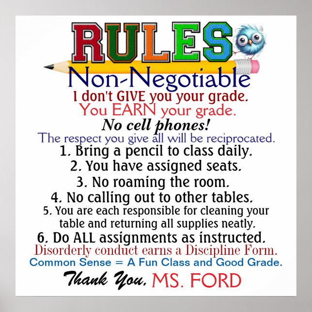 Nya versionen av skollärarens Poster (Framsidan)