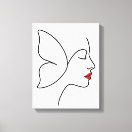 Nya Vingar - Gömt Porträtt för fjärilshärdning Canvastryck