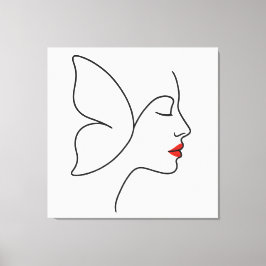 Nya Vingar - Gömt Porträtt för fjärilshärdning Canvastryck