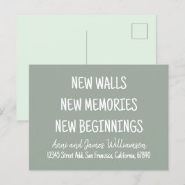NYA WALLS NYA MEMORIES NYA BEGINNINGS-Flytta Helg Vykort