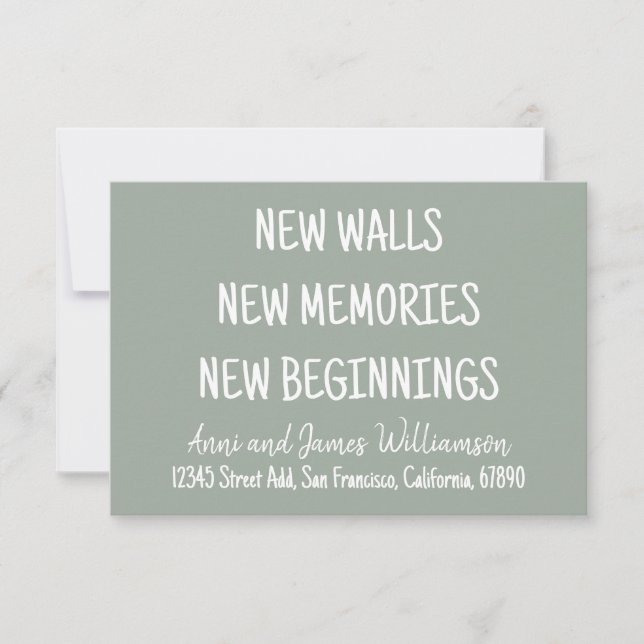 NYA WALLS NYA MEMORIES NYA BEGINNINGS-Flytta Meddelande (Framsida)