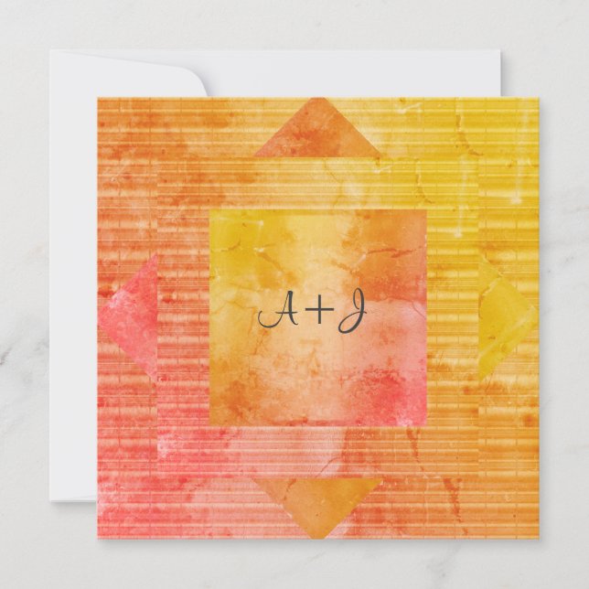 NYA WEDING-INVIKTER FÖR ORANGE AV RUSTISK GULT INBJUDNINGAR (Framsida)