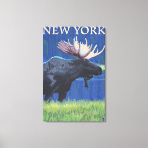 Nya YorkMoose i månsken Canvastryck