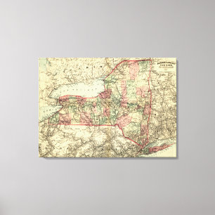 Nya YorkPanoramic MapNew York Canvastryck