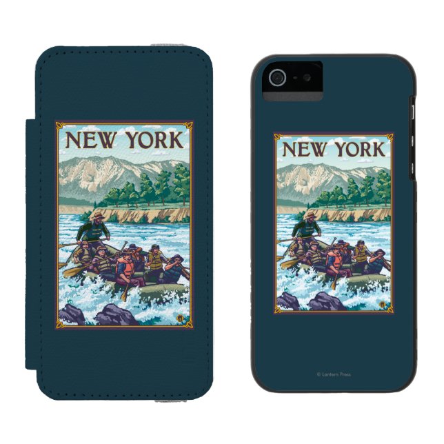 Nya YorkRiver som Rafting plats Incipio iPhone Wallet Skal (Sida vid Sida)