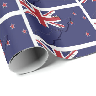 NYA ZEALAND Aotearoa New Zealander Flagga Presentpapper