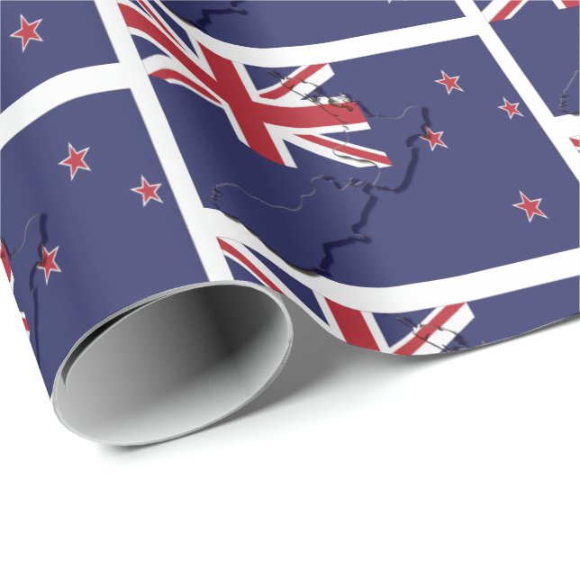 NYA ZEALAND | Aotearoa | New Zealander Flagga Presentpapper (Rullad Hörn)