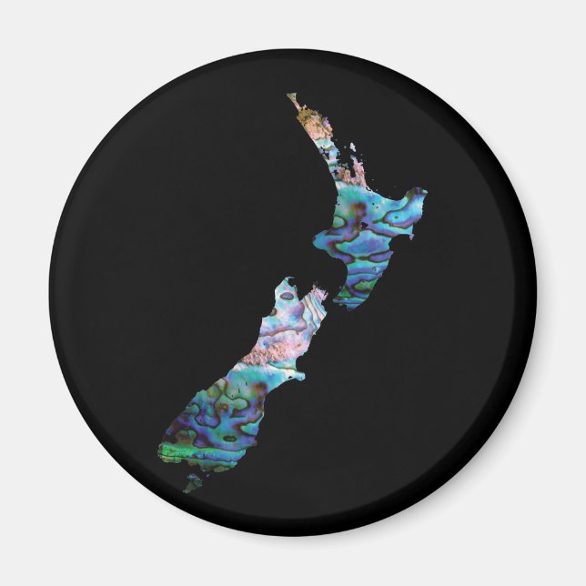 NYA ZEALAND KARTA ENMPLE PAUA MAGNET (Framsidan)