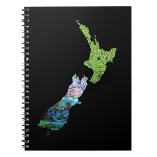 NYA ZEALAND KARTA ENMPLE PAUA OCH FERNER ANTECKNINGSBOK