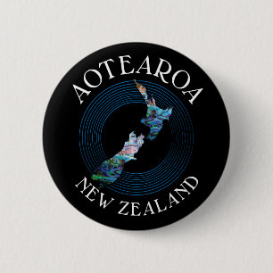NYA ZEALAND KARTA PAUA 6 CM RUNDLÄGGNING KNAPP