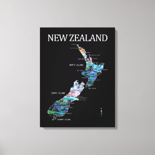 NYA ZEALAND KARTA PAUA CANVASTRYCK