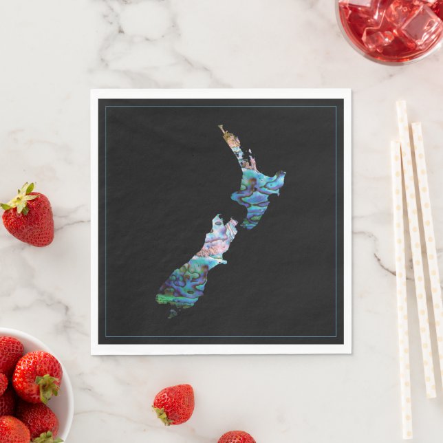 NYA ZEALAND KARTA PAUA NAPKIN PAPPERSSERVETT (Insitu)