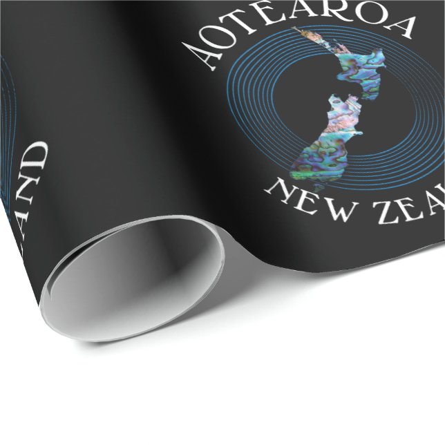 NYA ZEALAND KARTA PAUA PRESENTPAPPER (Rullad Hörn)