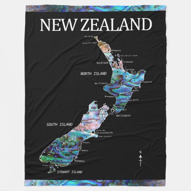 NYA ZEALAND KARTA PAUA THROW BLANKET FLEECEFILT (Framsidan)