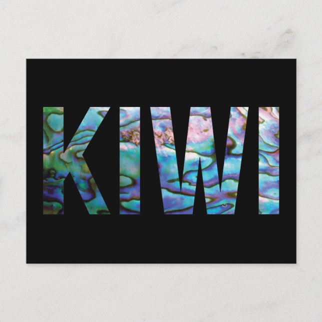 NYA ZEALAND KIWI ENMPLE PAUA VYKORT (Framsida)