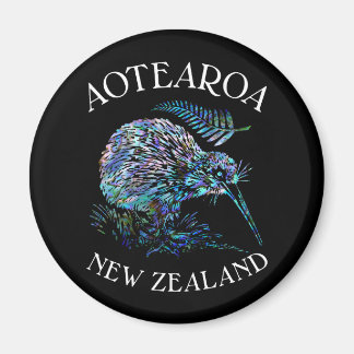 NYA ZEALAND KIWI OCH FERN PAUA MAGNET