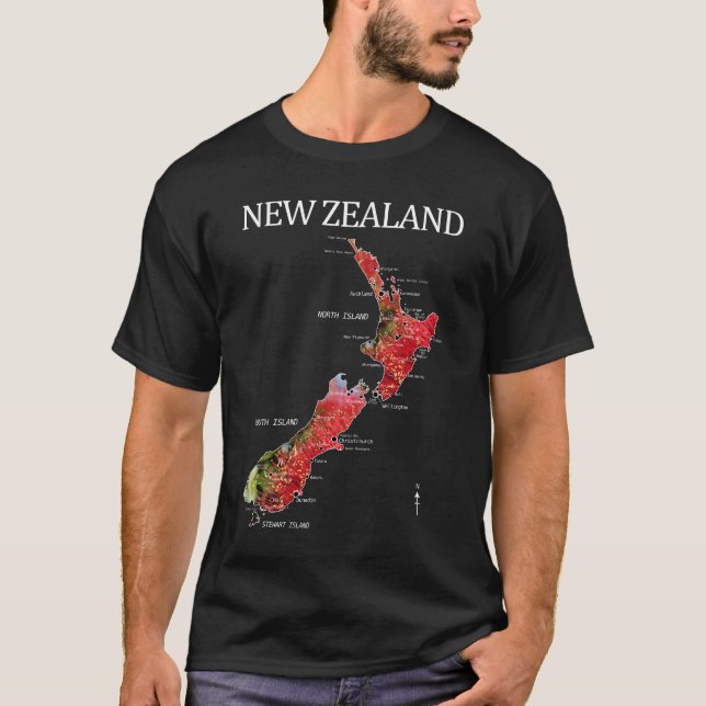 NYA ZEALAND KIWI POHUTUKAWA KARTA T SHIRT (Framsida)