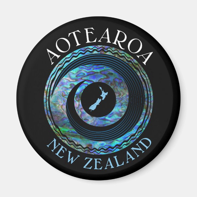 NYA ZEALAND KORU KARTA PAUA MAGNET (Framsidan)
