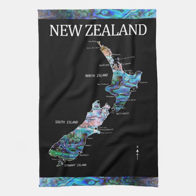 NYA ZEALAND PAUA KARTA TEA TOWEL KÖKSHANDDUK (Vertikal)