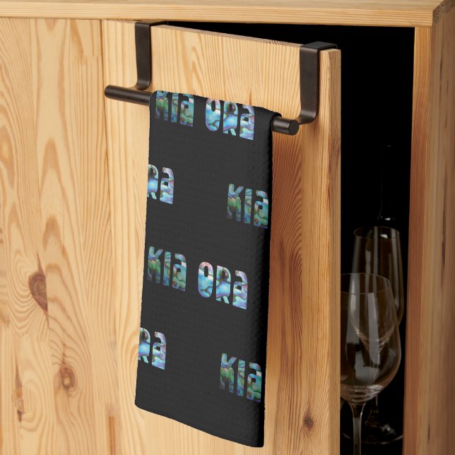 NYA ZEALAND PAUA KIA ORA HÄLSNING TEA TOWEL KÖKSHANDDUK (Thirds Fold)